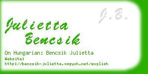 julietta bencsik business card